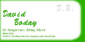 david boday business card